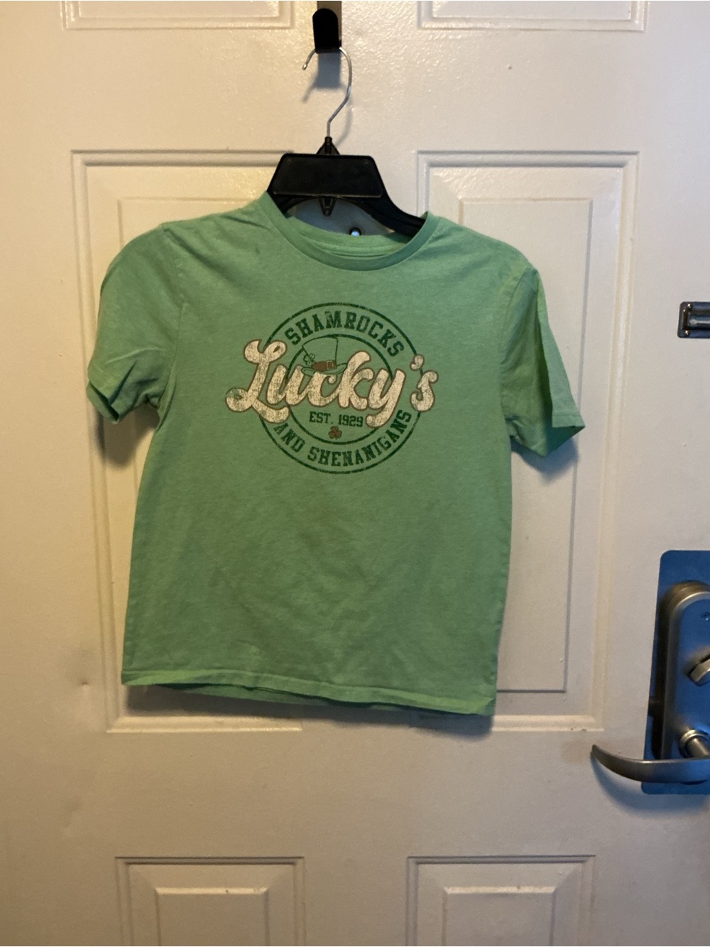 Lucky Brand Light Green Shamrocks Graphic Tee